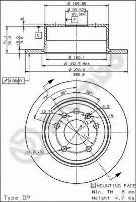 BREMBO 08.5748.20 Тормозной диск