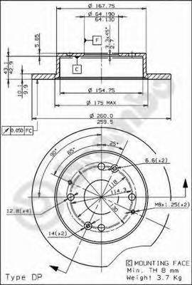 BREMBO 08.5803.10 Тормозной диск