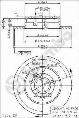 BREMBO 08.6704.11 Тормозной диск