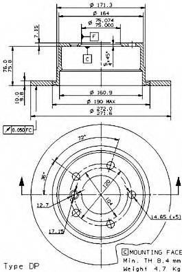 BREMBO 08.6853.81 Тормозной диск
