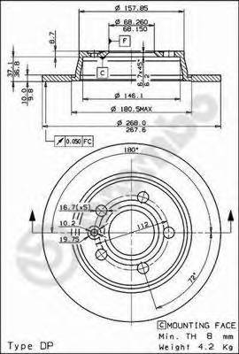 BREMBO 08.6935.10 Тормозной диск BREMBO 08.6935.10 Тормозной диск