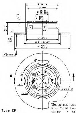 BREMBO 08.7019.81 Тормозной диск