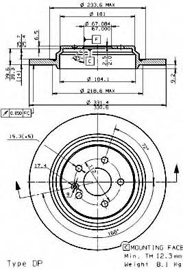 BREMBO 08.7607.11 Тормозной диск