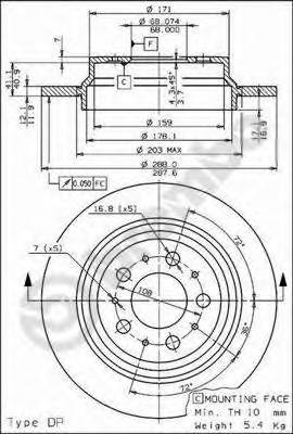 BREMBO 08.7765.11 Тормозной диск