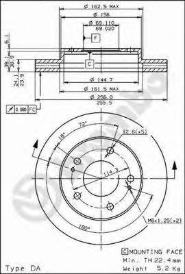 BREMBO 09.5640.20 Тормозной диск