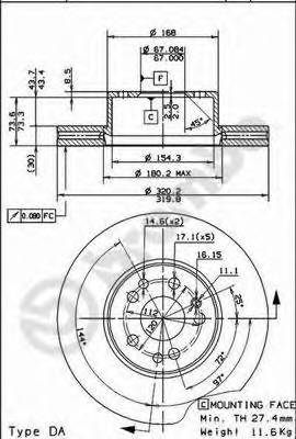 BREMBO 09.5704.20 Тормозной диск BREMBO 09.5704.20 Тормозной диск