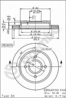 BREMBO 09.5708.10 Тормозной диск