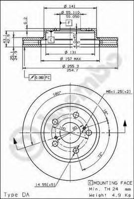 BREMBO 09.5844.10 Тормозной диск BREMBO 09.5844.10 Тормозной диск