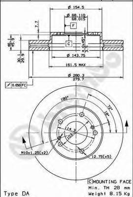 BREMBO 09.5931.10 Тормозной диск
