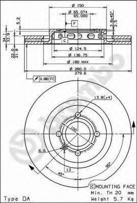BREMBO 09.6728.10 Тормозной диск