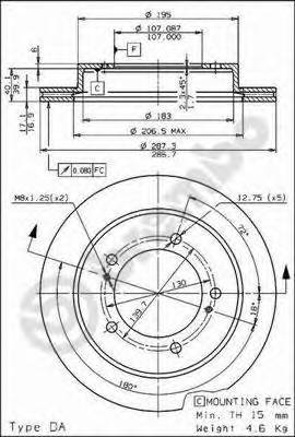 BREMBO 09.6859.10 Тормозной диск BREMBO 09.6859.10 Тормозной диск