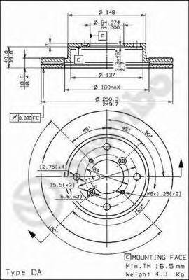 BREMBO 09.6905.10 Тормозной диск