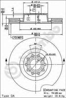 BREMBO 09.8324.11 Тормозной диск