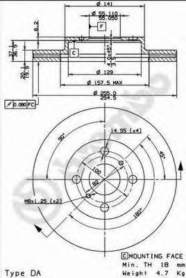 BREMBO 09.8545.10 Тормозной диск