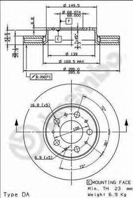 BREMBO 09.8633.11 Тормозной диск
