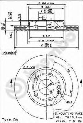 BREMBO 09.8680.11 Тормозной диск