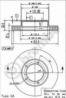 BREMBO 09.9143.11 Тормозной диск
