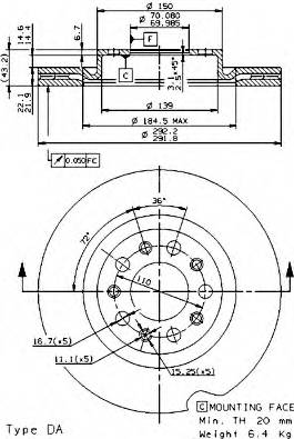 BREMBO 09.9366.21 Тормозной диск