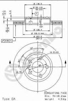 BREMBO 09.9631.34 Тормозной диск BREMBO 09.9631.34 Тормозной диск