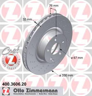ZIMMERMANN 400.3606.20 Тормозной диск ZIMMERMANN 400.3606.20 Тормозной диск
