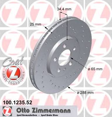 ZIMMERMANN 100.1235.52 Гальмівний диск