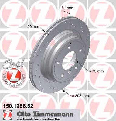 ZIMMERMANN 150.1286.52 Гальмівний диск ZIMMERMANN 150.1286.52 Гальмівний диск