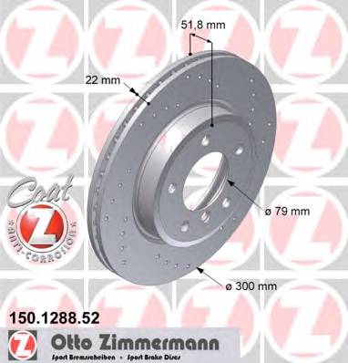 ZIMMERMANN 150.1288.52 Гальмівний диск ZIMMERMANN 150.1288.52 Гальмівний диск