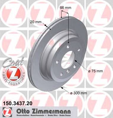 ZIMMERMANN 150.3437.20 Тормозной диск ZIMMERMANN 150.3437.20 Тормозной диск