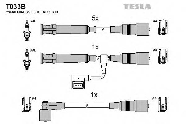 TESLA T033B Комплект проводов зажигани... TESLA T033B Комплект проводов зажигани...