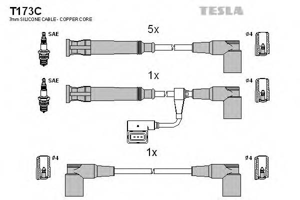 TESLA T173C Комплект проводов зажигани... TESLA T173C Комплект проводов зажигани...