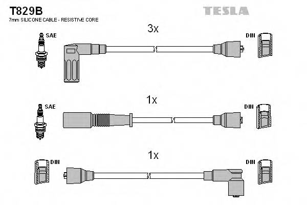 TESLA T829B Комплект проводов зажигани