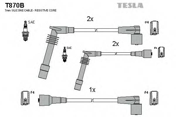 TESLA T870B Комплект проводов зажигани