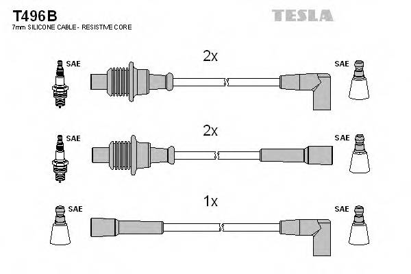 TESLA T496B Комплект проводов зажигани