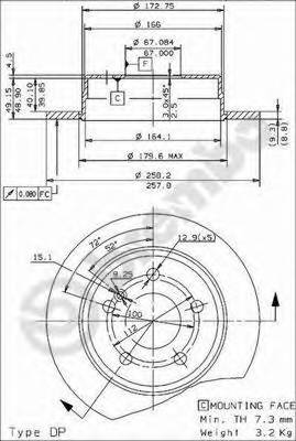 BREMBO 08.4738.21 Тормозной диск BREMBO 08.4738.21 Тормозной диск