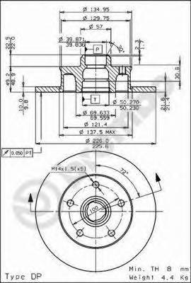 BREMBO 08.5005.20 Тормозной диск
