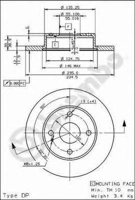 BREMBO 08.5796.10 Тормозной диск