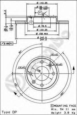 BREMBO 08.7351.14 Тормозной диск BREMBO 08.7351.14 Тормозной диск