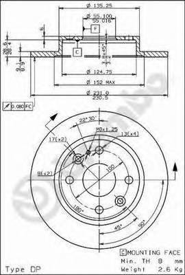 BREMBO 08.7378.10 Тормозной диск