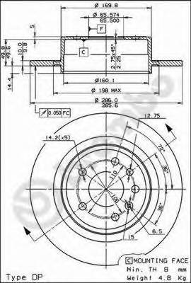 BREMBO 08.8305.11 Тормозной диск