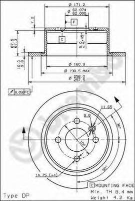 BREMBO 08.9504.10 Тормозной диск