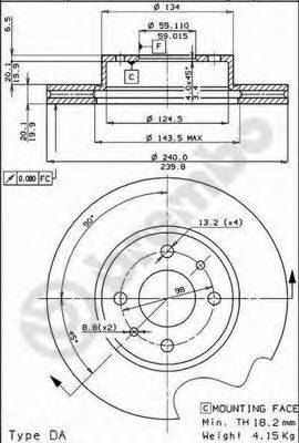 BREMBO 09.3023.20 Тормозной диск