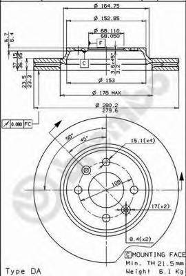BREMBO 09.5035.10 Тормозной диск