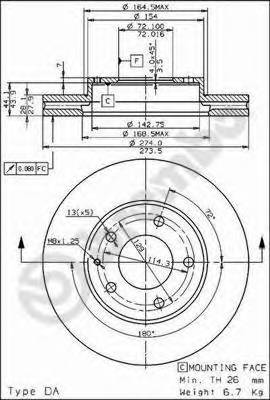 BREMBO 09.6863.11 Тормозной диск BREMBO 09.6863.11 Тормозной диск