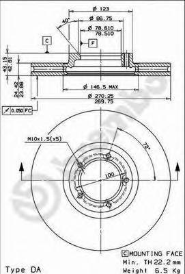 BREMBO 09.6959.10 Гальмівний диск
