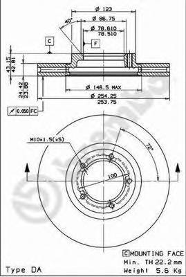BREMBO 09.6967.14 Тормозной диск