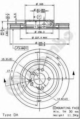 BREMBO 09.7606.11 Тормозной диск