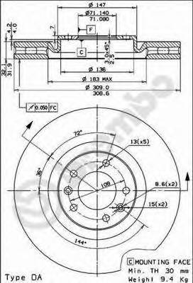 BREMBO 09.7680.11 Тормозной диск BREMBO 09.7680.11 Тормозной диск