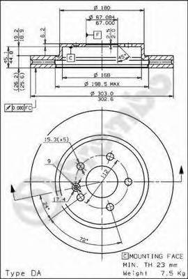 BREMBO 09.7823.11 Тормозной диск