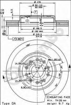 BREMBO 09.8315.10 Тормозной диск BREMBO 09.8315.10 Тормозной диск