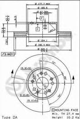 BREMBO 09.8726.10 Тормозной диск